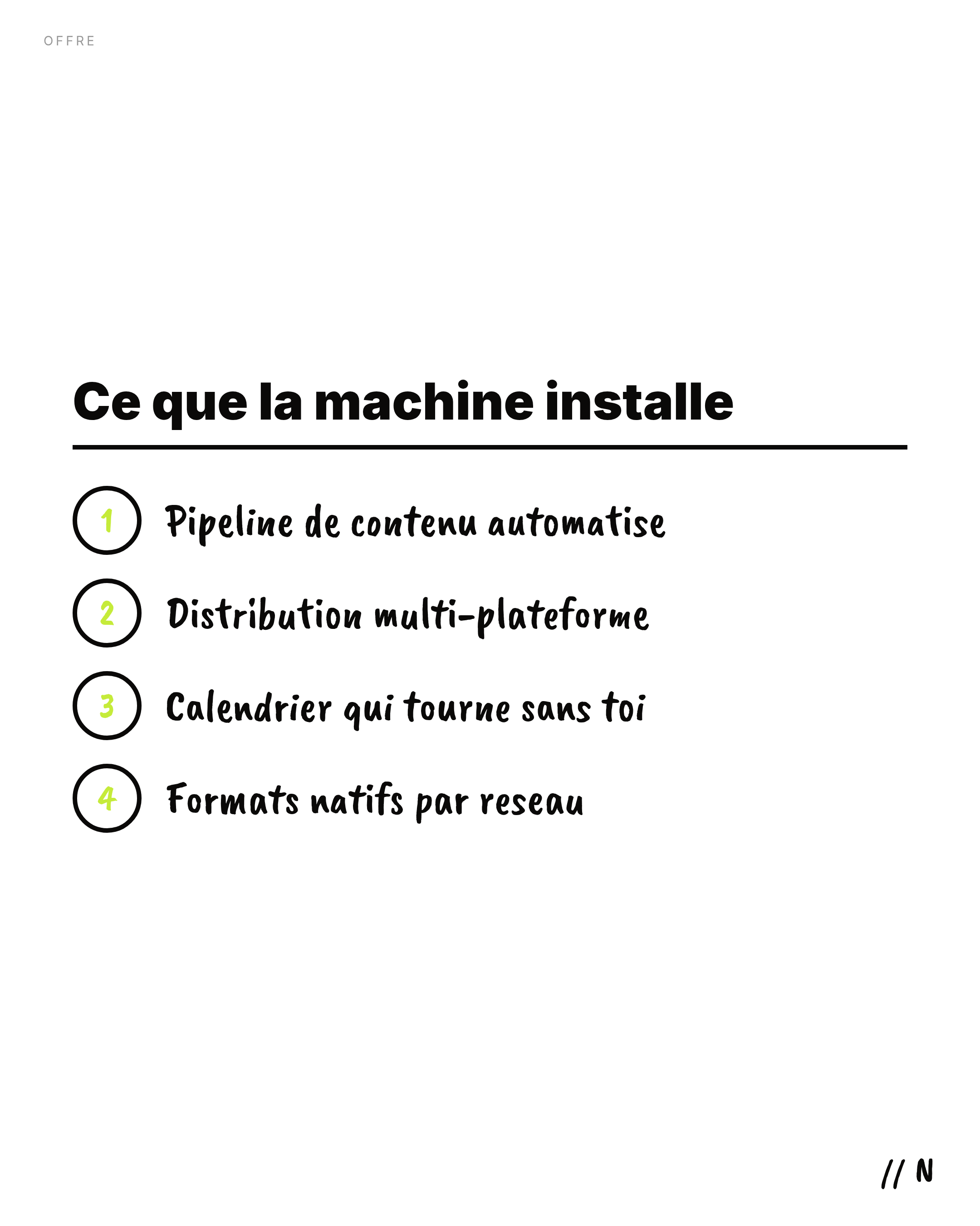 Contenu produit par la machine